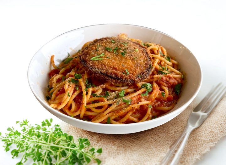 Crispy Eggplant with Spaghetti